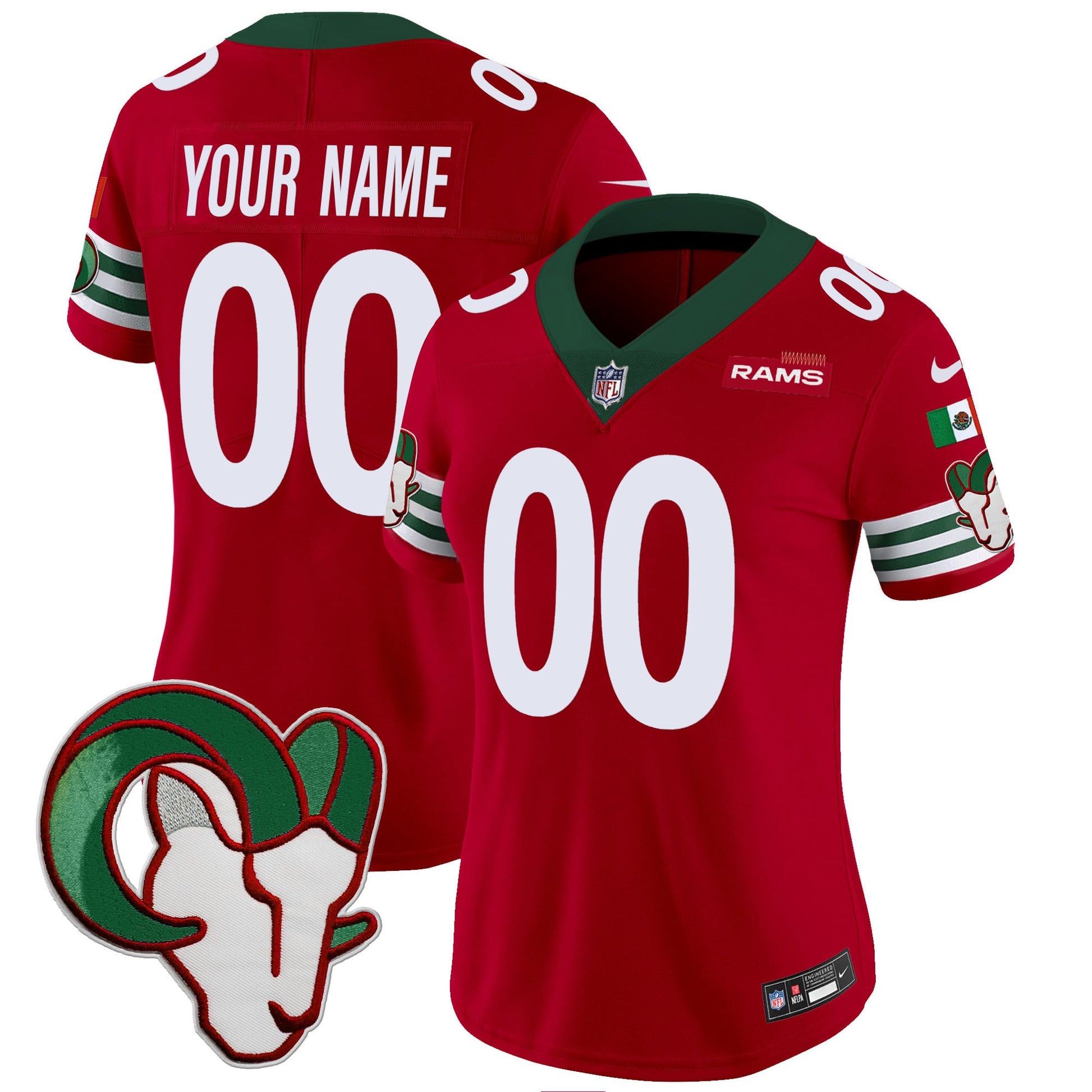 Los Angeles Rams Mexico Vapor Limited Custom Jersey - All Stitched