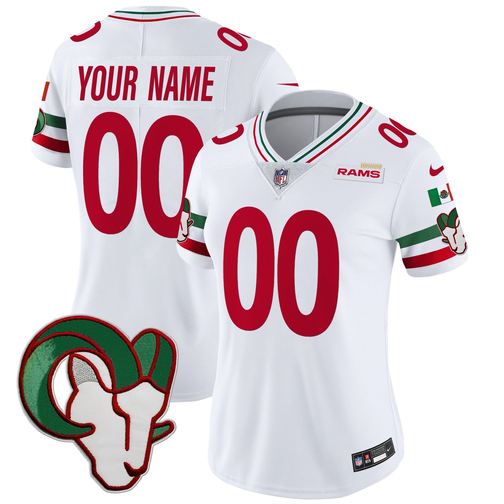 Los Angeles Rams Mexico Vapor Limited Custom Jersey - All Stitched