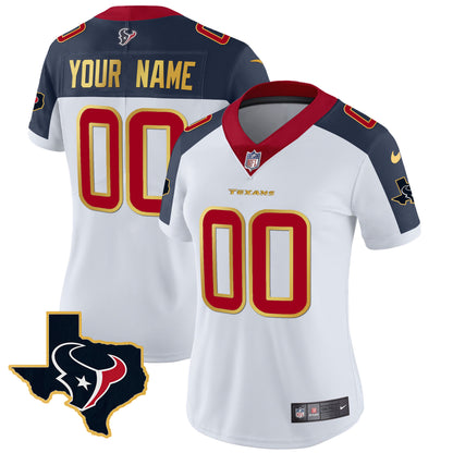 Houston Texans Gold Trim Vapor Custom Jersey - All Stitched