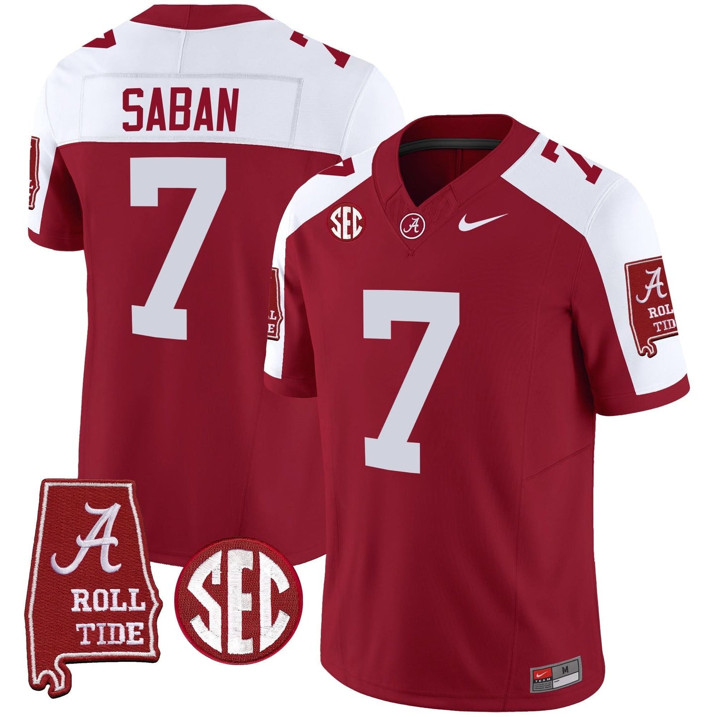 Nick Saban Alabama Crimson Tide #7 Champions Vapor Limited Jersey - All Stitched