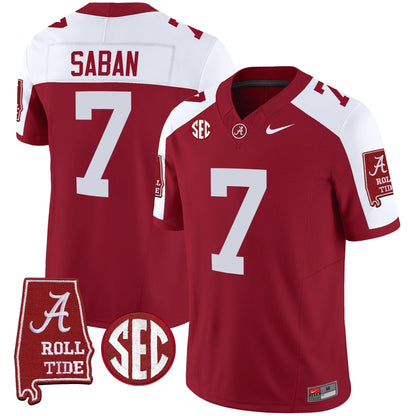 Nick Saban Alabama Crimson Tide #7 Champions Vapor Limited Jersey - All Stitched