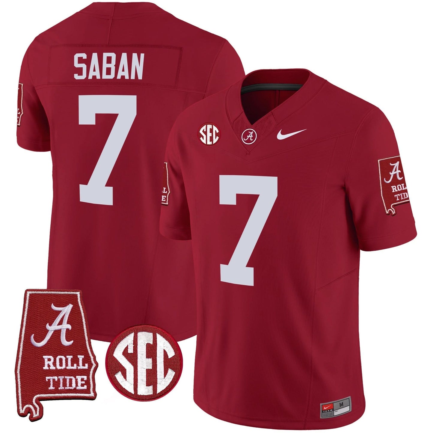 Nick Saban Alabama Crimson Tide #7 Champions Vapor Limited Jersey - All Stitched