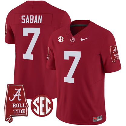 Nick Saban Alabama Crimson Tide #7 Champions Vapor Limited Jersey - All Stitched