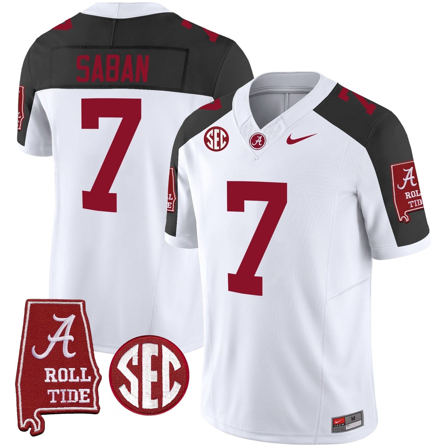 Nick Saban Alabama Crimson Tide #7 Champions Vapor Limited Jersey - All Stitched