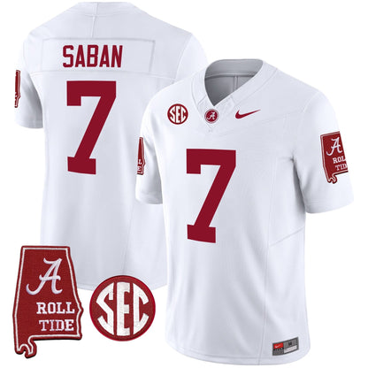 Nick Saban Alabama Crimson Tide #7 Champions Vapor Limited Jersey - All Stitched