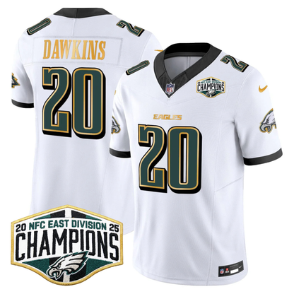 Eagles 2025 NFC East Division Champions Gold Trim Vapor Limited Jersey - All Stitched