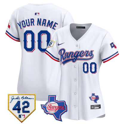 Texas Rangers 2024 Jackie Robinson Patch Vapor Premier Limited Custom Jersey - All Stitched