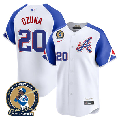  Atlanta Braves Hank Aaron 715th Home Run Patch Vapor Premier Limited Jersey V2 - All Stitched