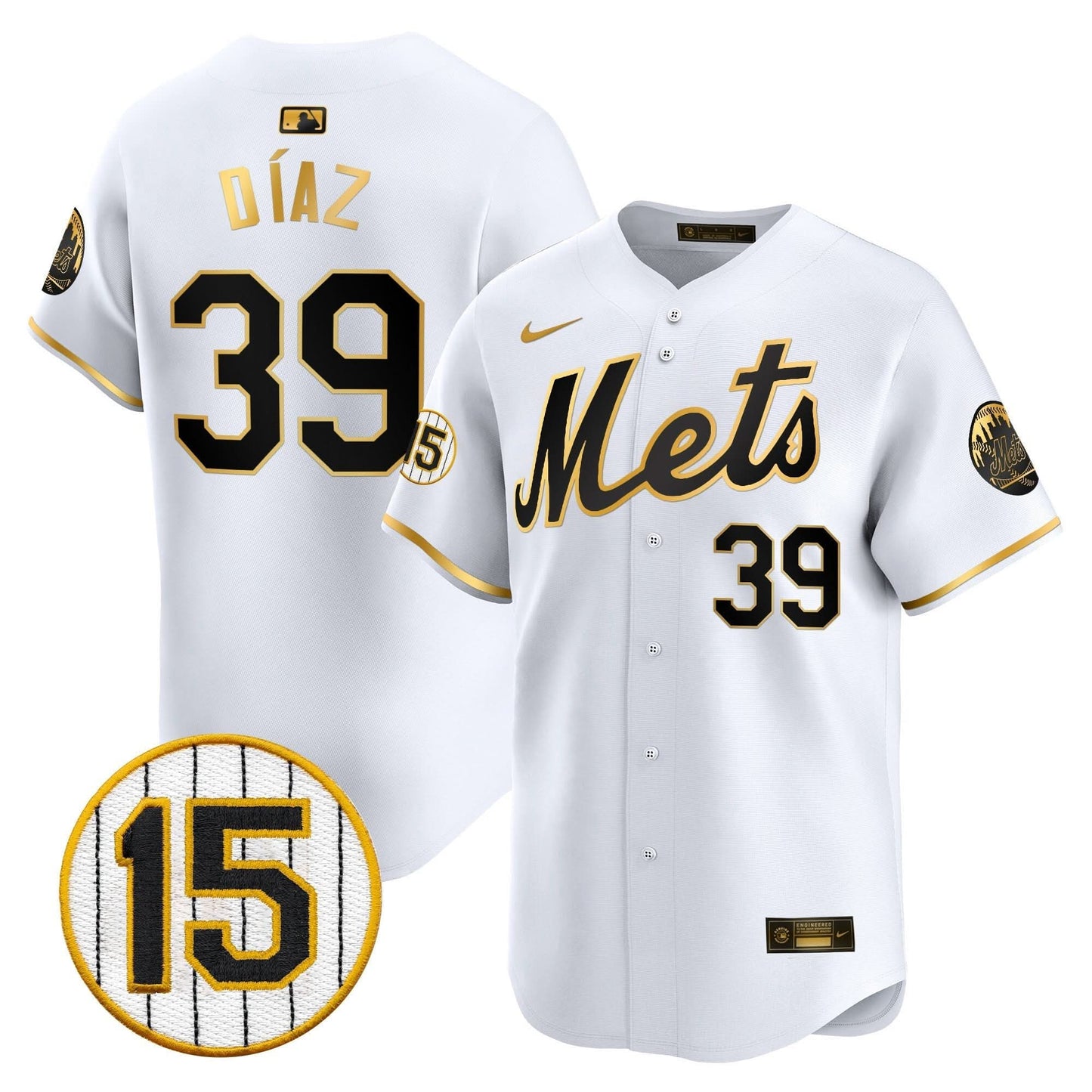 Men's New York Mets Jerry Grote Patch Vapor Premier Limited Jersey - All Stitched