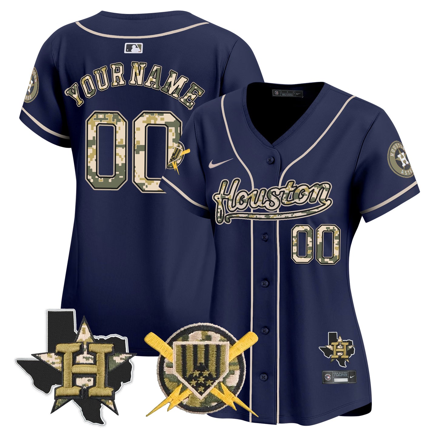 Houston Astros Armed Forces Day Vapor Premier Limited Custom Jersey - All Stitched V2