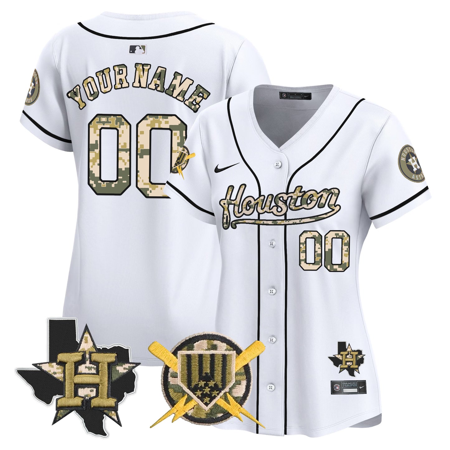 Houston Astros Armed Forces Day Vapor Premier Limited Custom Jersey - All Stitched V2