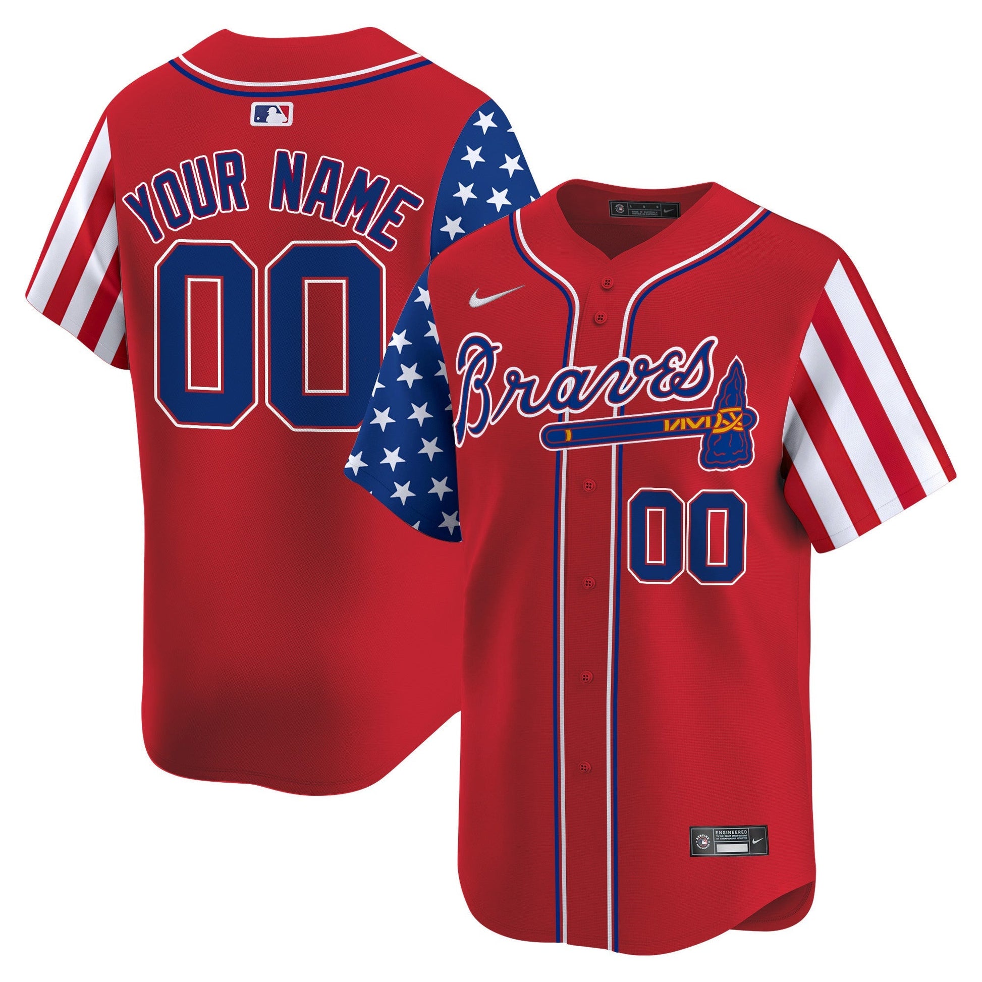 Atlanta Braves 2024 Independence Day Vapor Premier Limited Custom Jersey - All Stitched