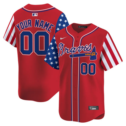 Atlanta Braves 2024 Independence Day Vapor Premier Limited Custom Jersey - All Stitched
