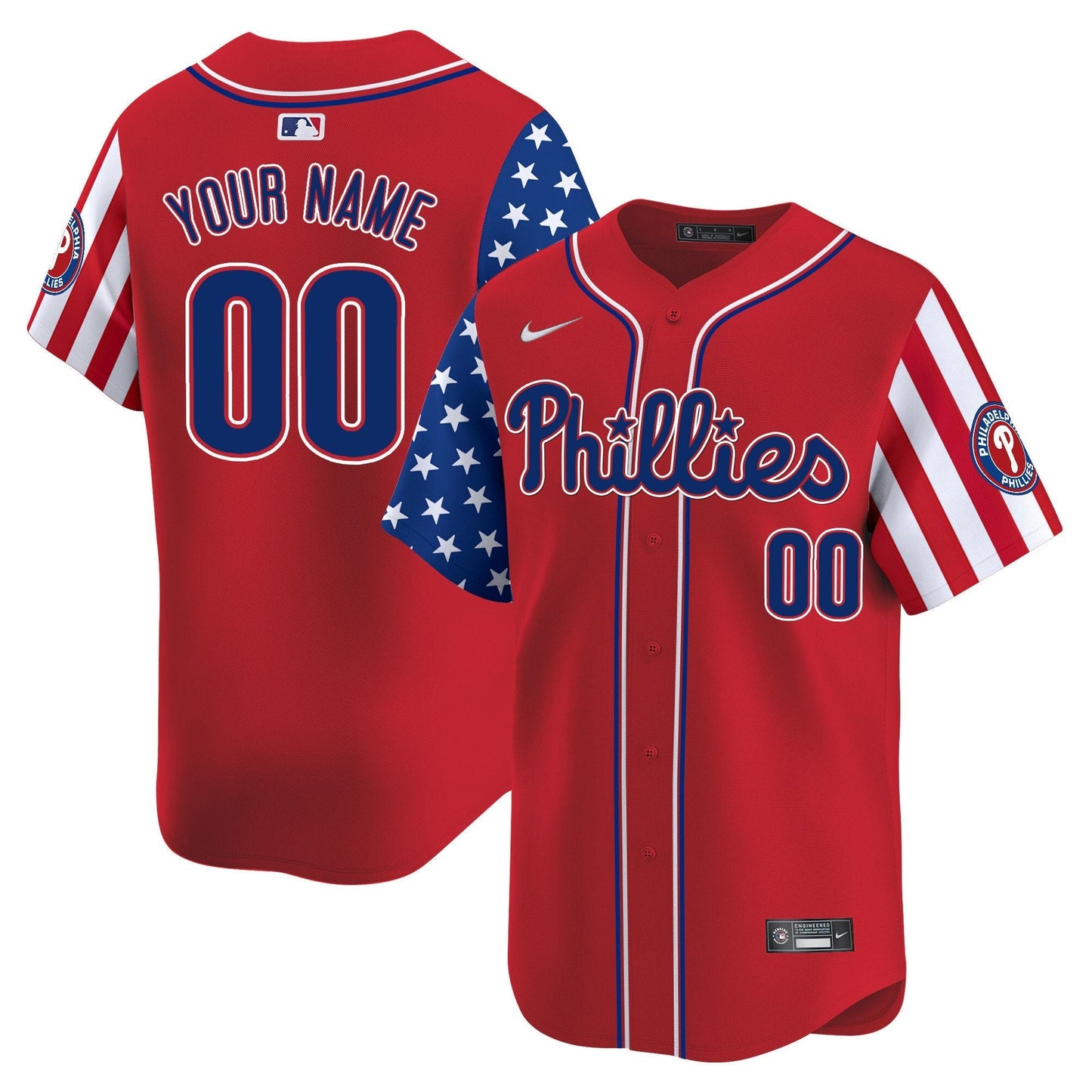 Philadelphia Phillies 2025 Independence Day Vapor Premier Limited Custom Jersey - All Stitched