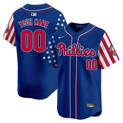 Philadelphia Phillies 2025 Independence Day Vapor Premier Limited Custom Jersey - All Stitched