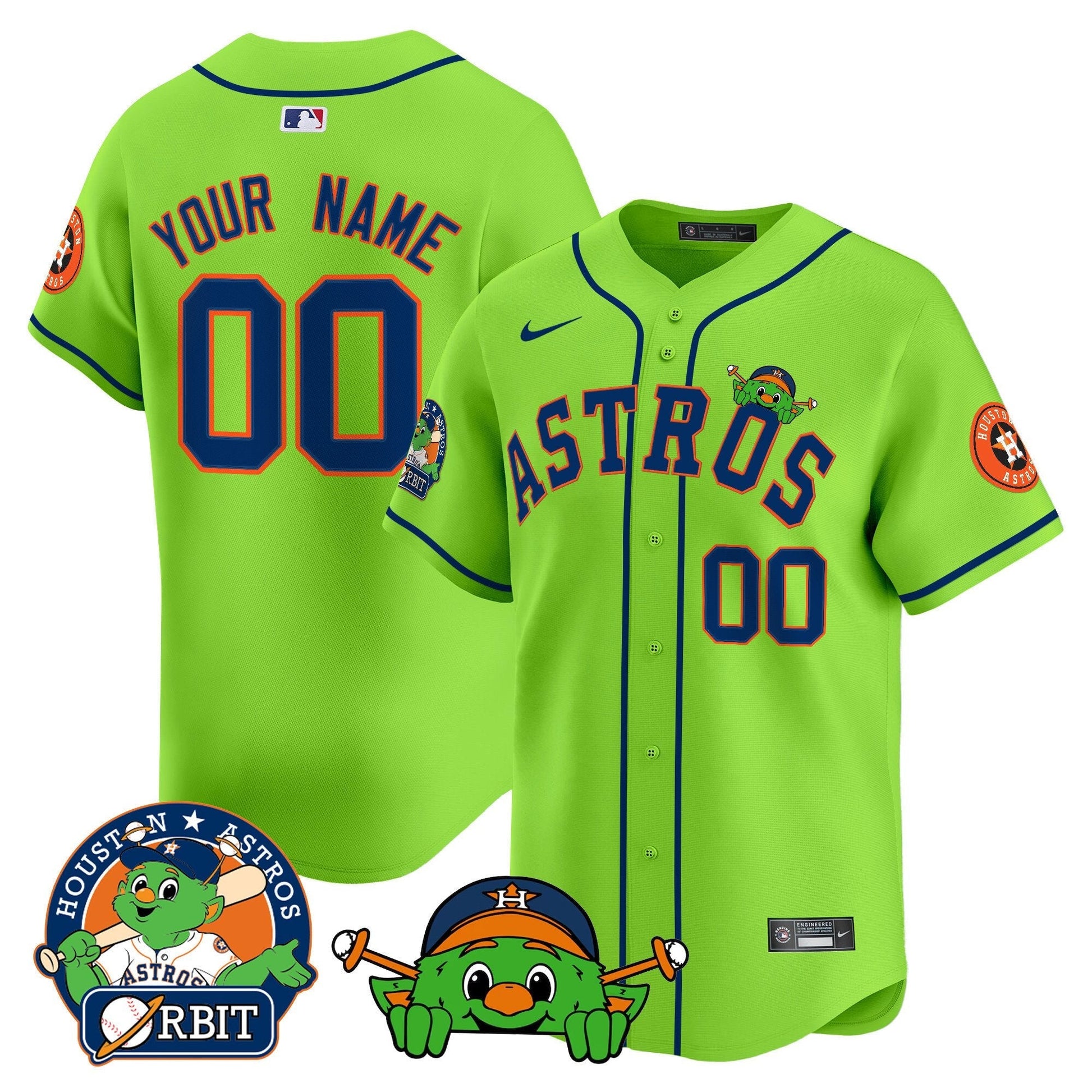 Astros Orbit Patch Vapor Premier Limited Custom Jersey V3 - All Stitched