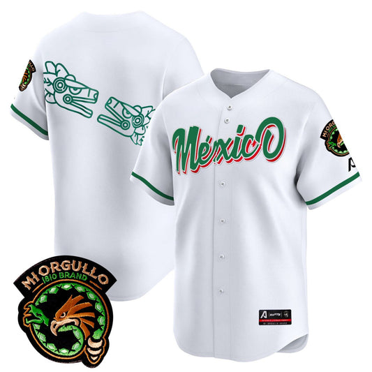Mexico Quetzalcoatl Baseball White Jersey - Stitched