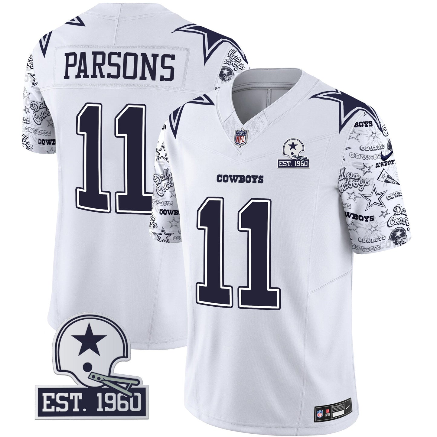 Men's Cowboys Pattern Style Vapor Limited Jersey - All Stitched
