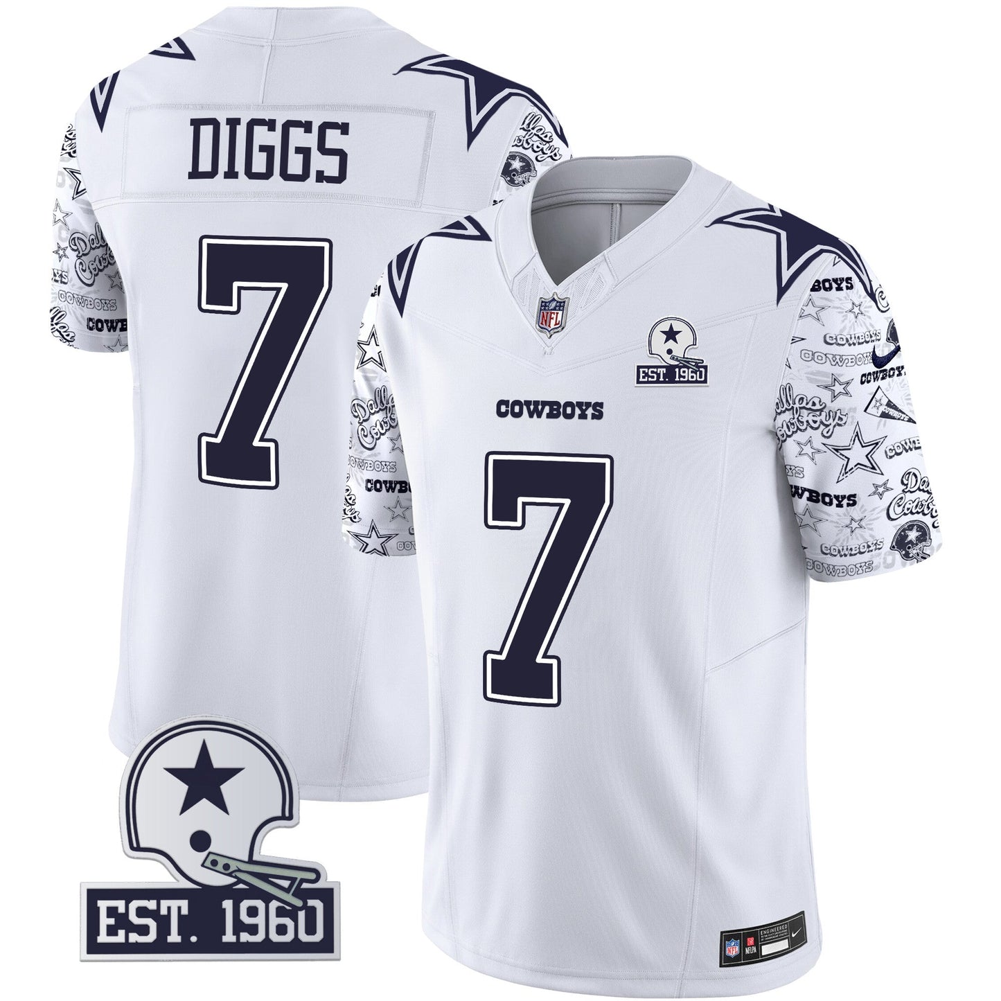 Men's Cowboys Pattern Style Vapor Limited Jersey - All Stitched