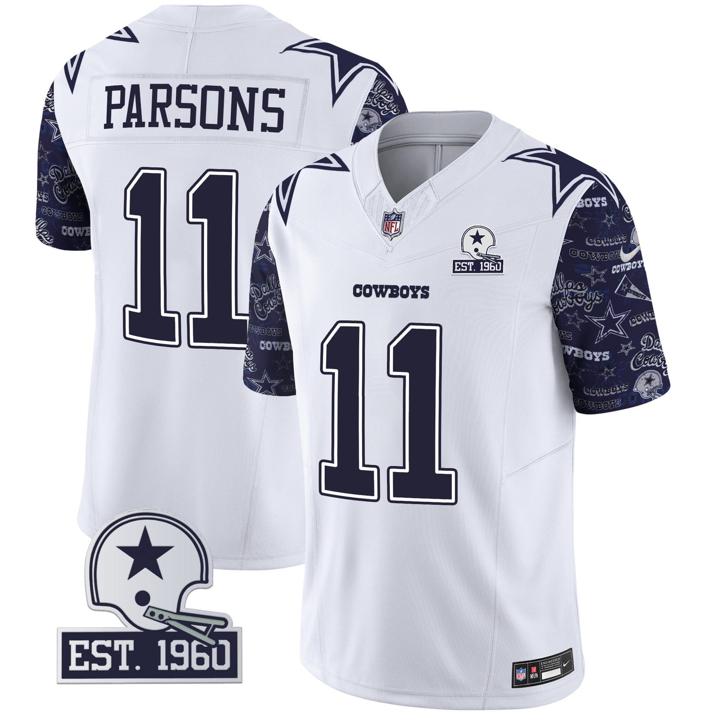 Men's Cowboys Pattern Style Vapor Limited Jersey - All Stitched