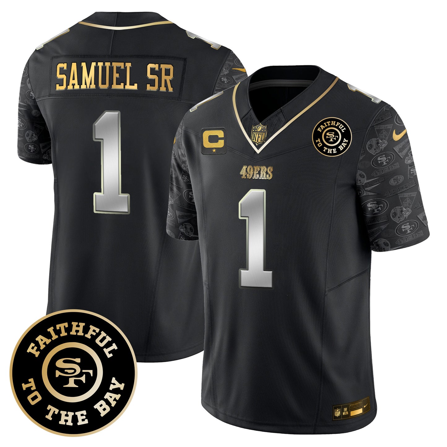 Men's 49ers Pattern Style Vapor Limited Jersey - All Stitched
