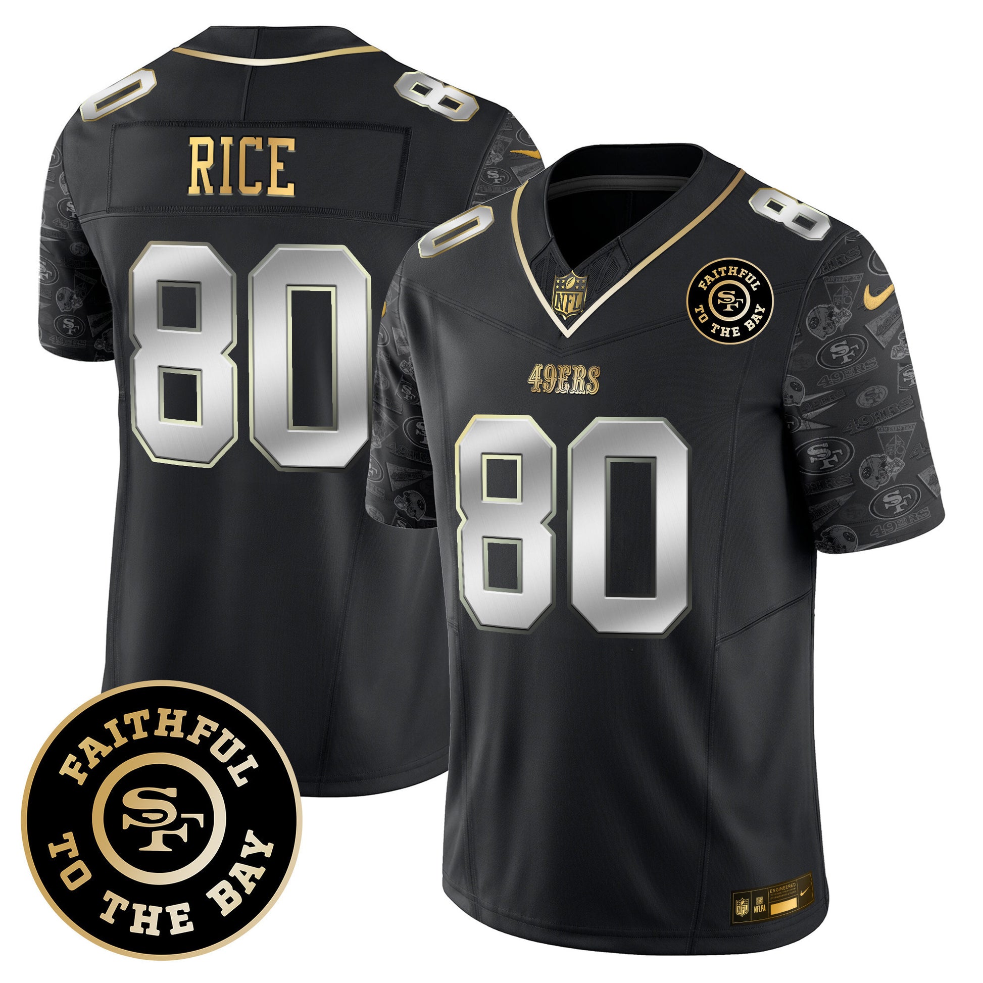 Men's 49ers Pattern Style Vapor Limited Jersey - All Stitched