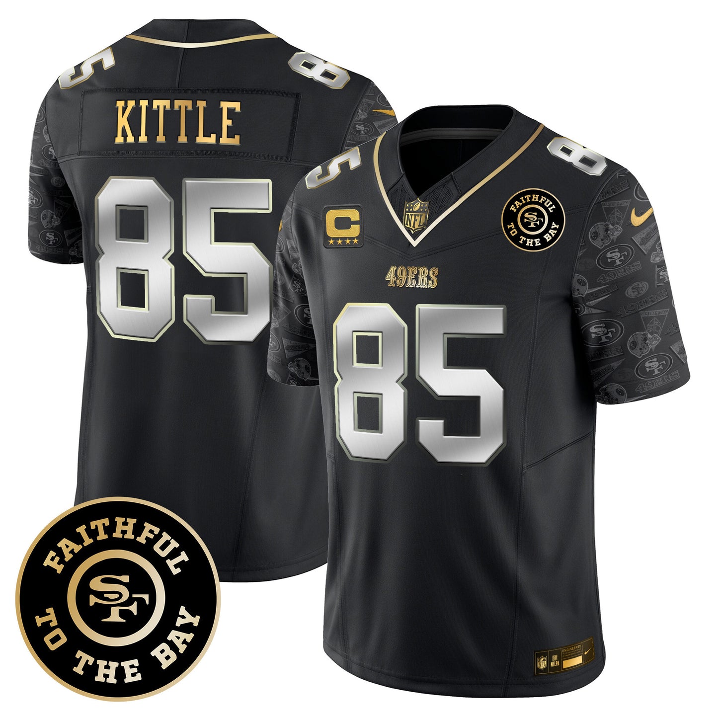 Men's 49ers Pattern Style Vapor Limited Jersey - All Stitched
