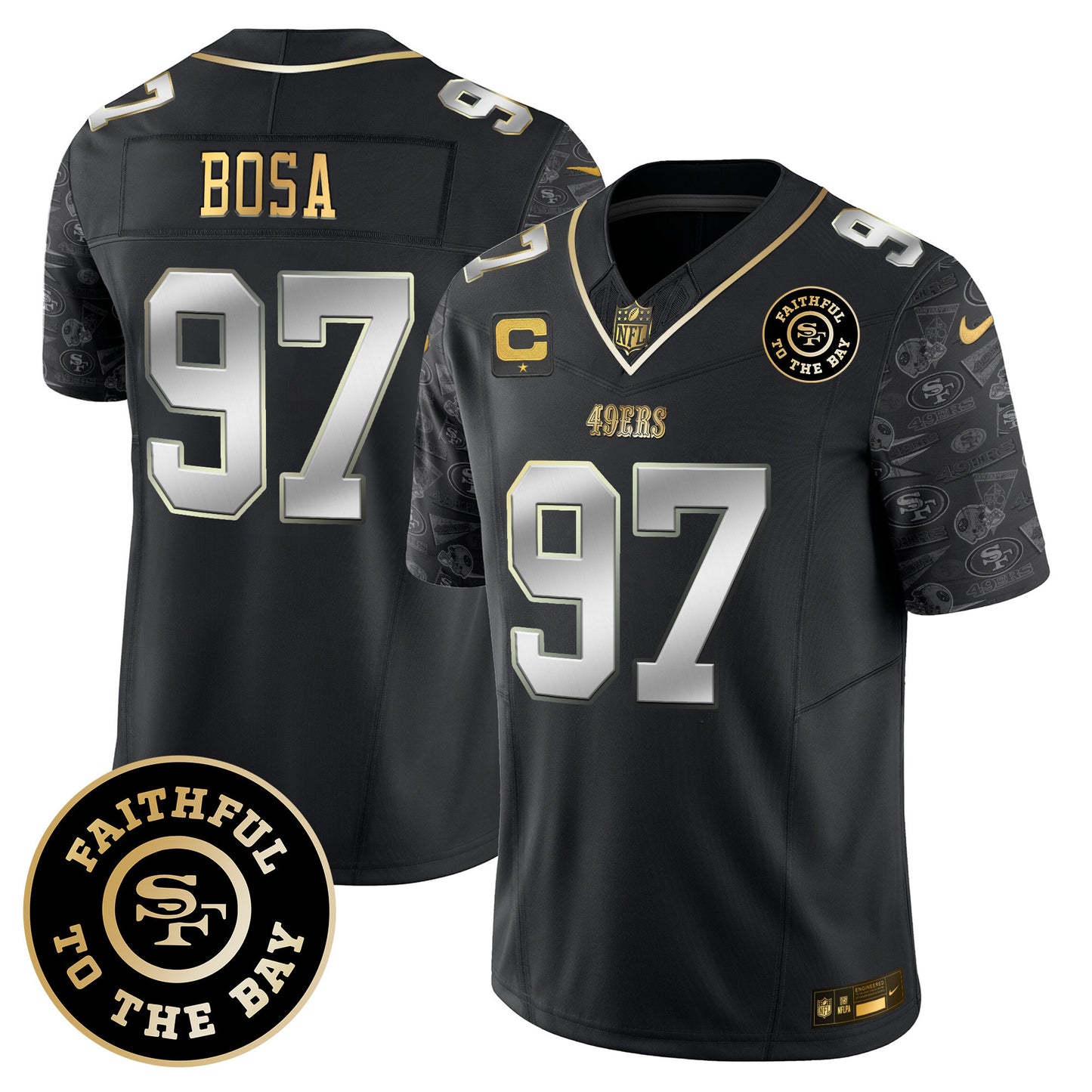 Men's 49ers Pattern Style Vapor Limited Jersey - All Stitched