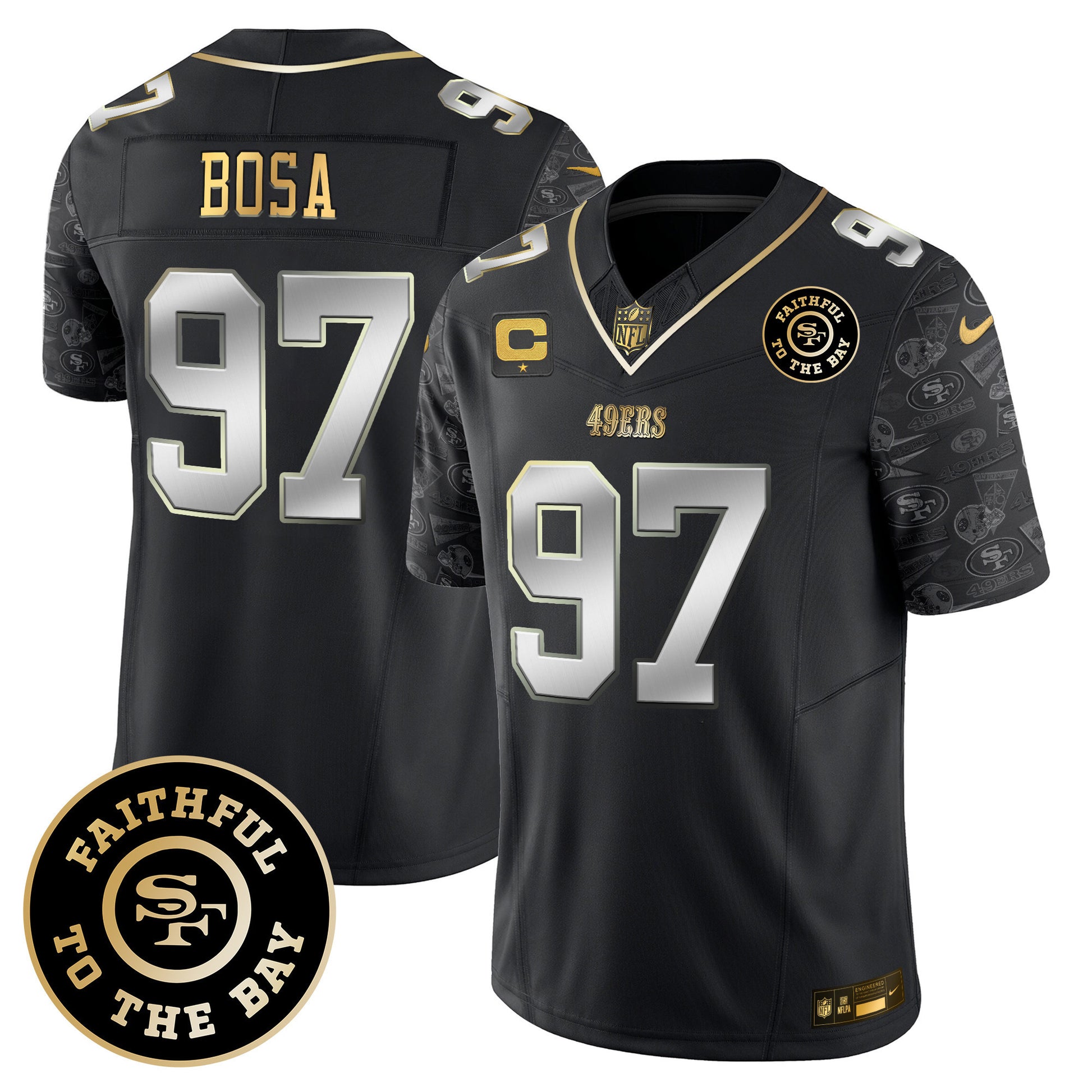 Men's 49ers Pattern Style Vapor Limited Jersey - All Stitched