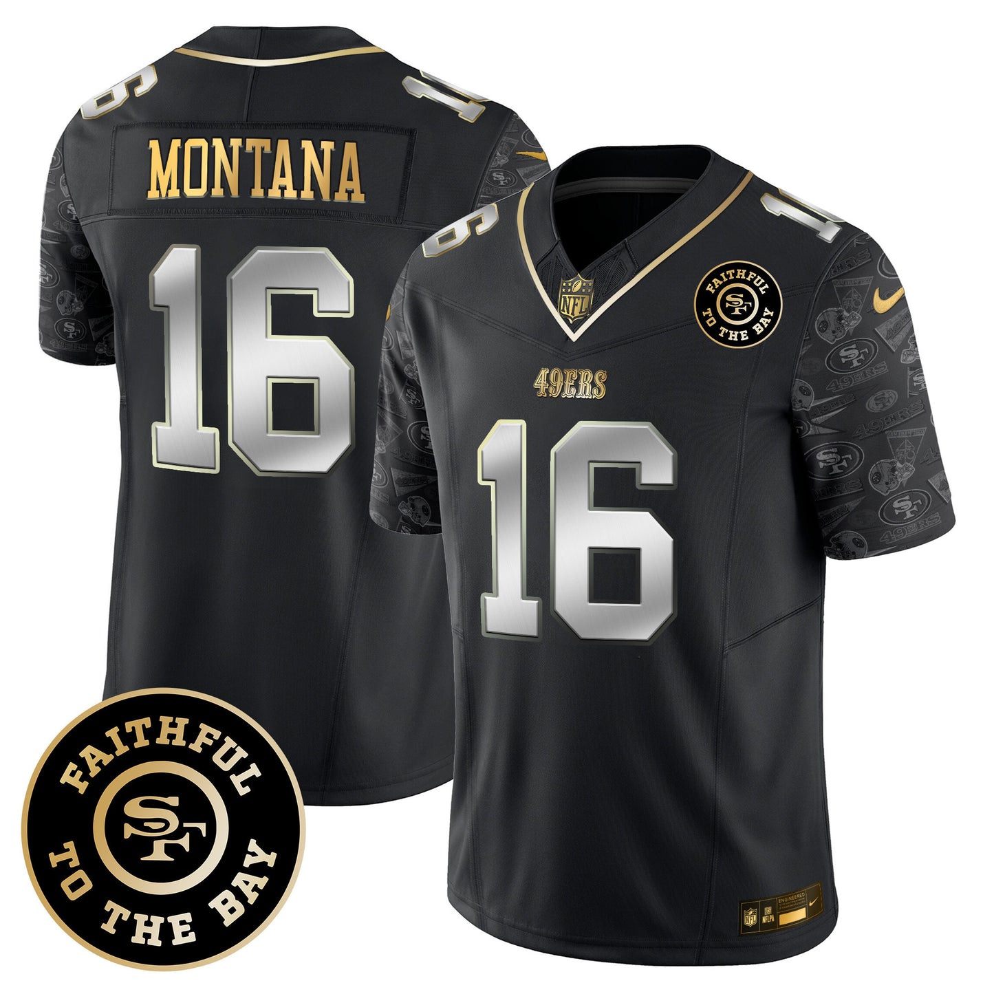 Men's 49ers Pattern Style Vapor Limited Jersey - All Stitched