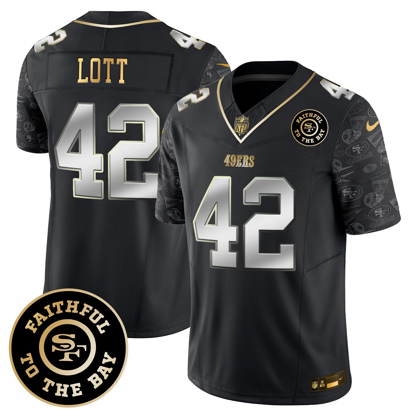 Men's 49ers Pattern Style Vapor Limited Jersey - All Stitched
