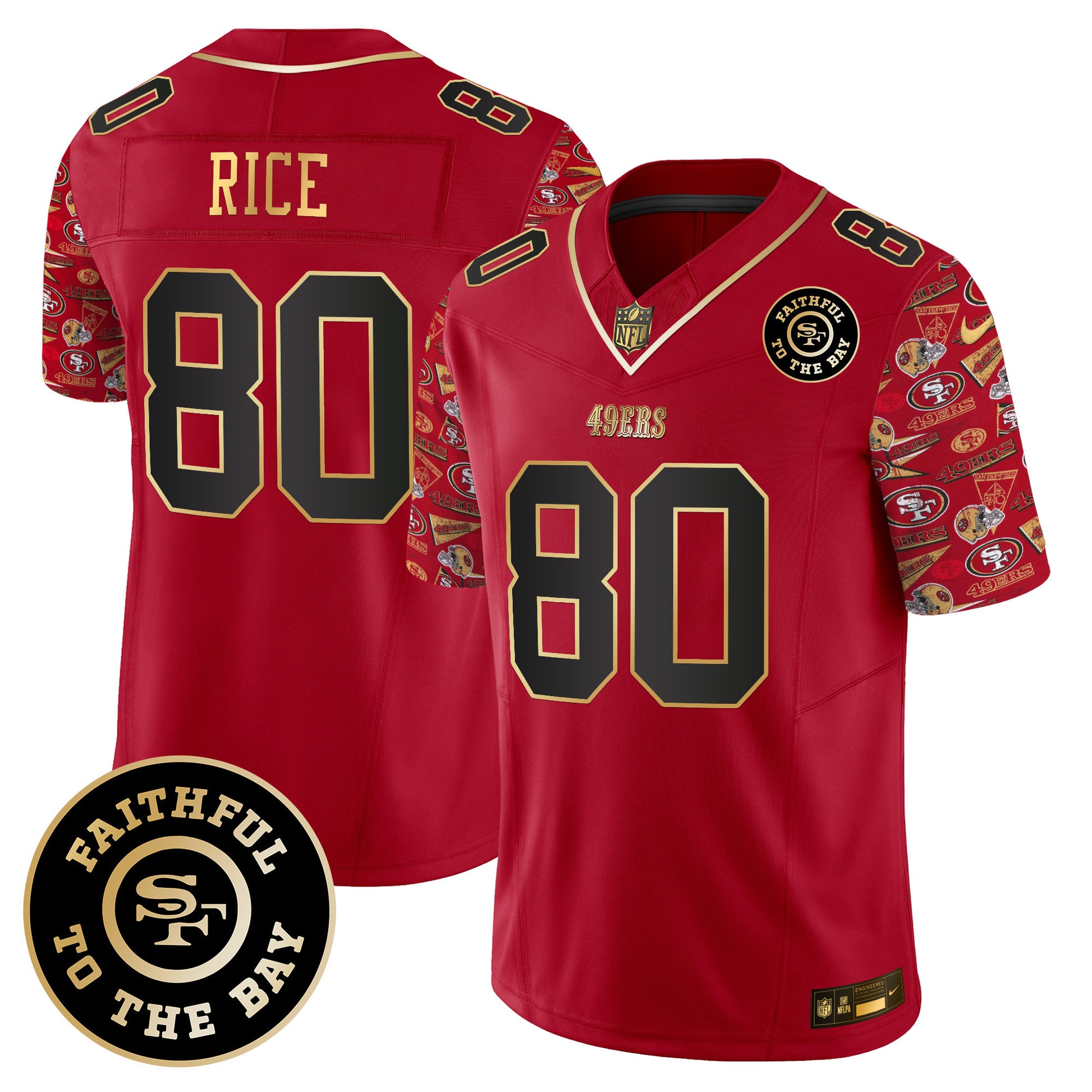 Men's 49ers Pattern Style Vapor Limited Jersey - All Stitched
