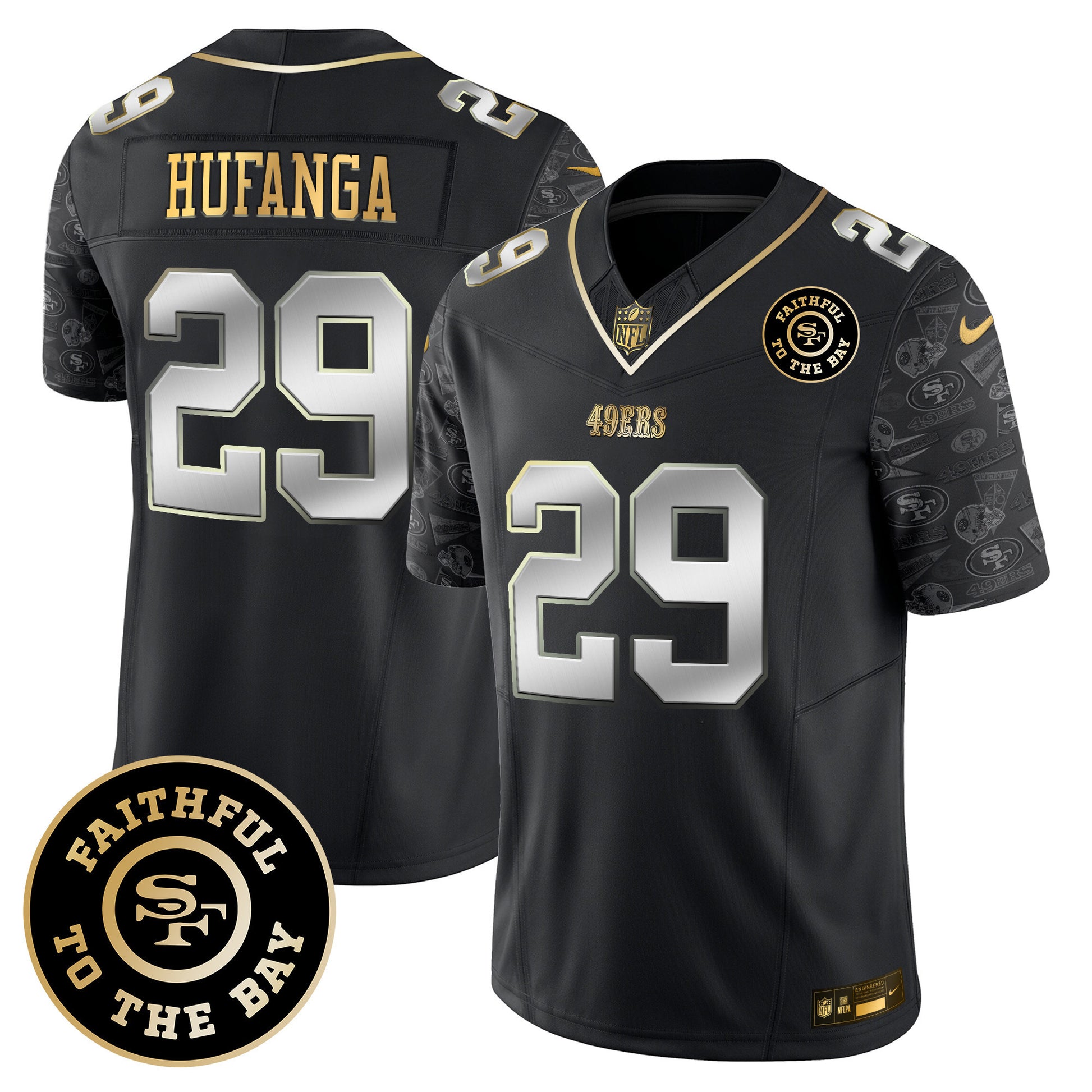 Men's 49ers Pattern Style Vapor Limited Jersey - All Stitched