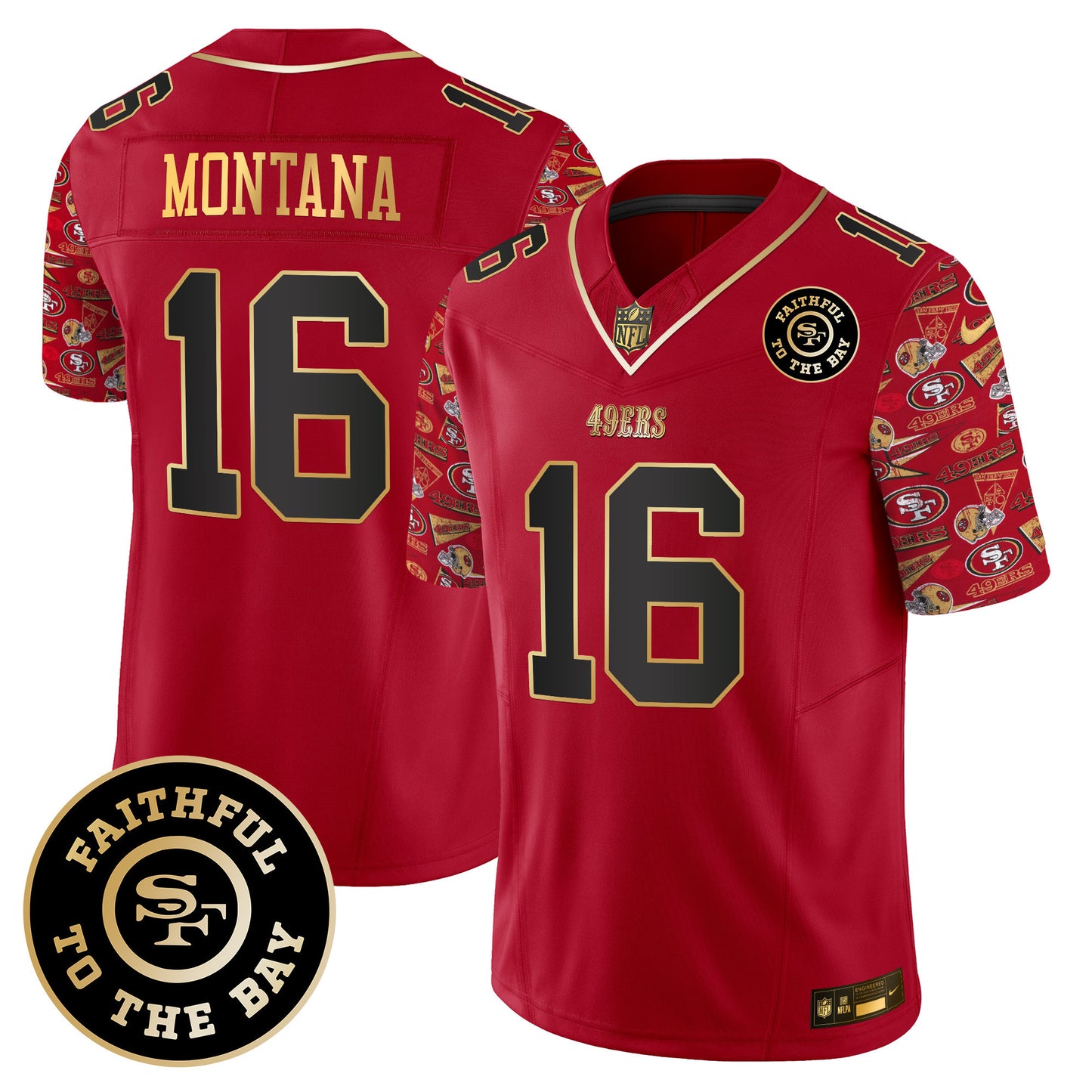 Men's 49ers Pattern Style Vapor Limited Jersey - All Stitched