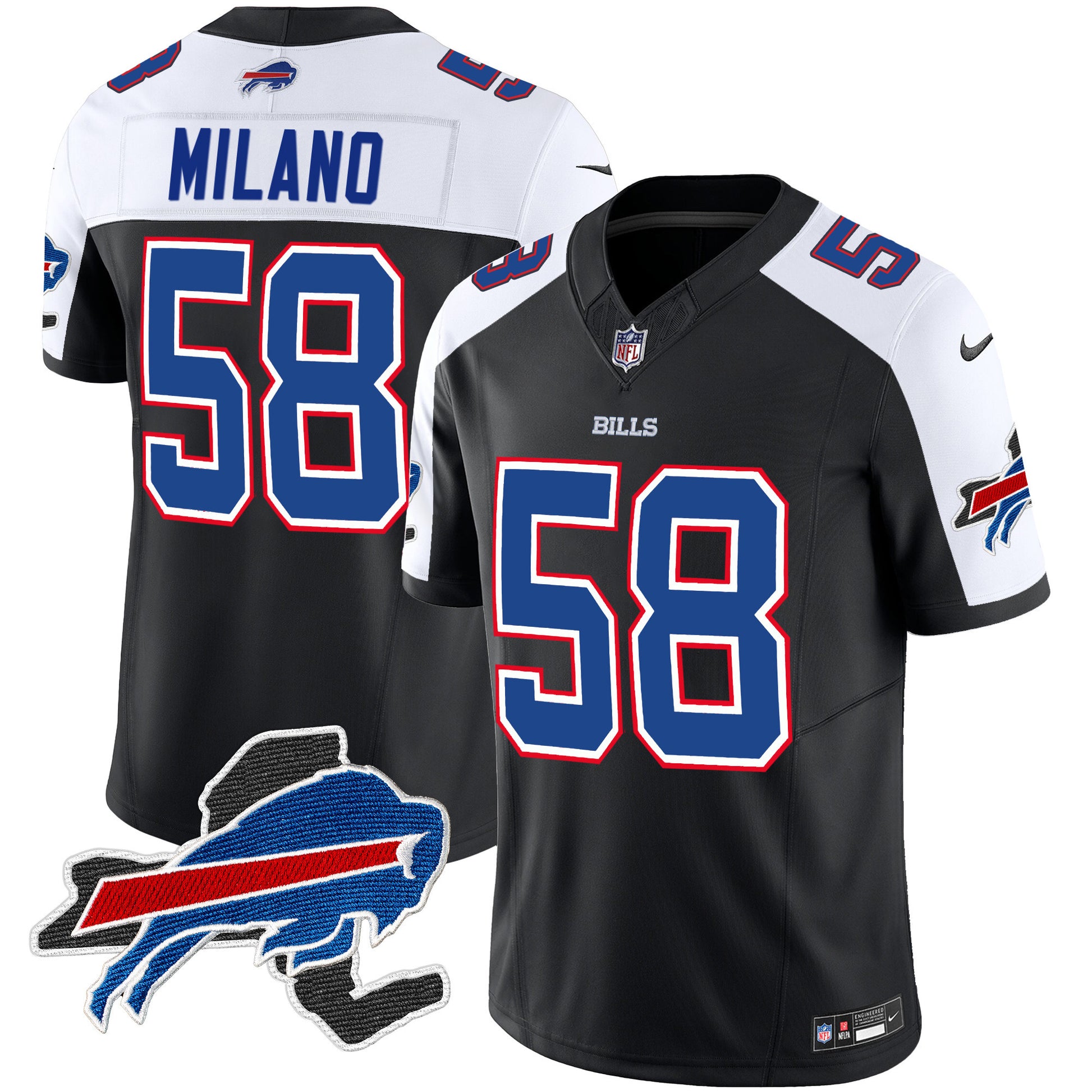 Men's Bills New York Patch Vapor Limited Jersey V2 - All Stitched