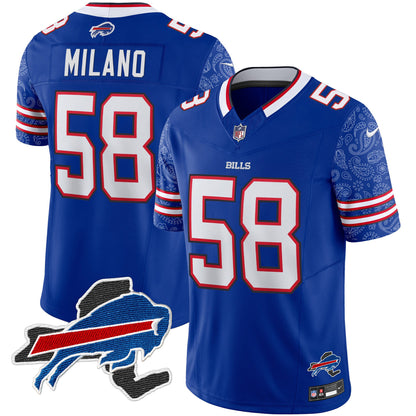 Men's Bills New York Patch Vapor Limited Jersey V2 - All Stitched