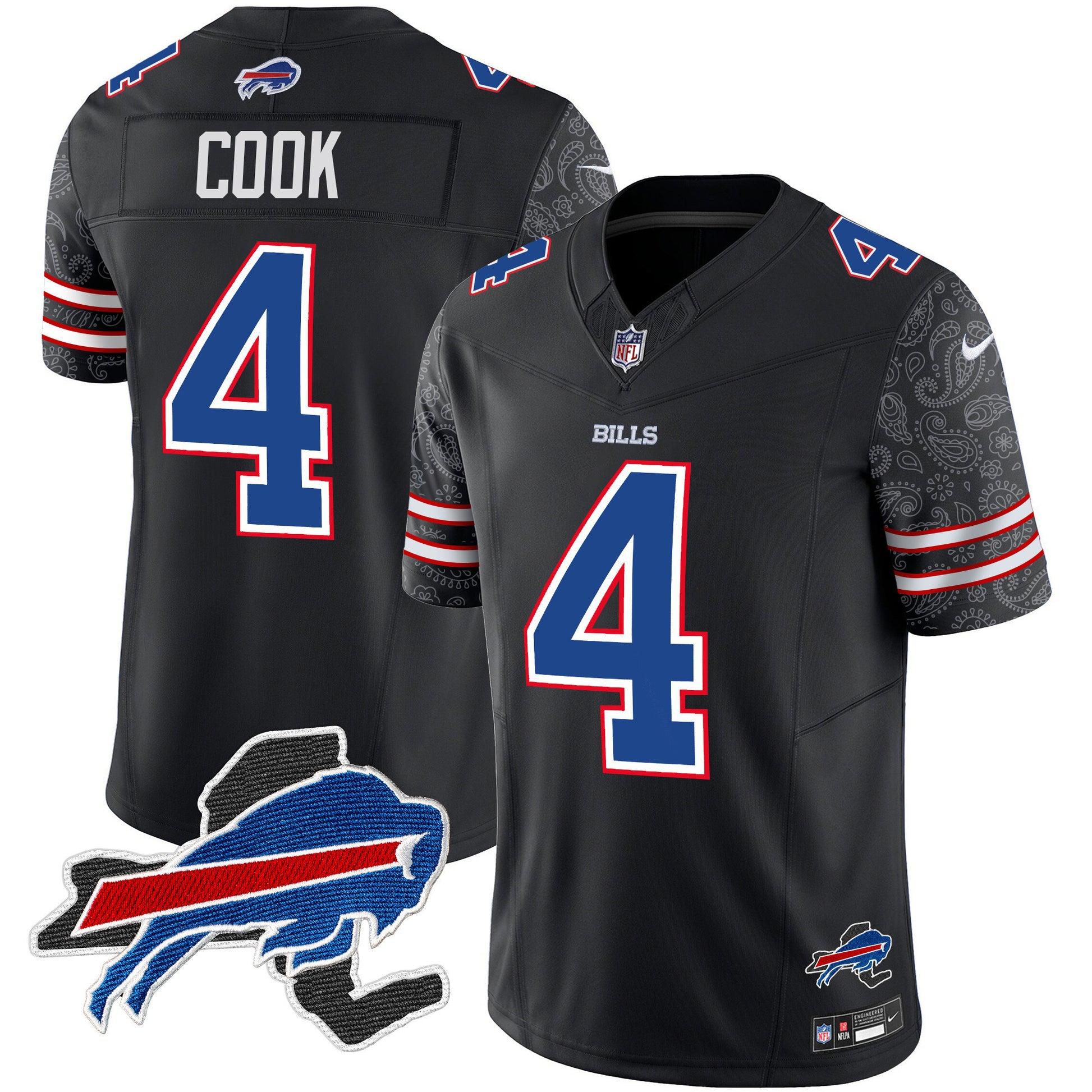 Men's Bills New York Patch Vapor Limited Jersey V2 - All Stitched