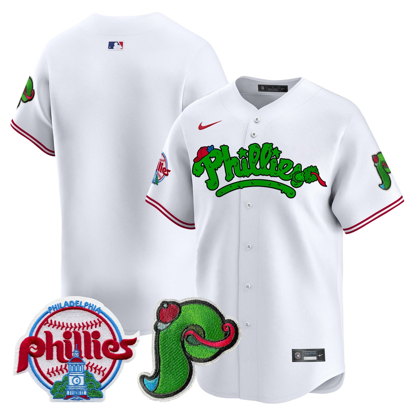 Men's Phillies Phanatic Patch Vapor Premier Limited Jersey V4 - All Stitched
