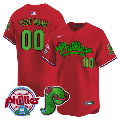 Phillies Phanatic Patch Vapor Premier Limited Custom Jersey V4 - All Stitched
