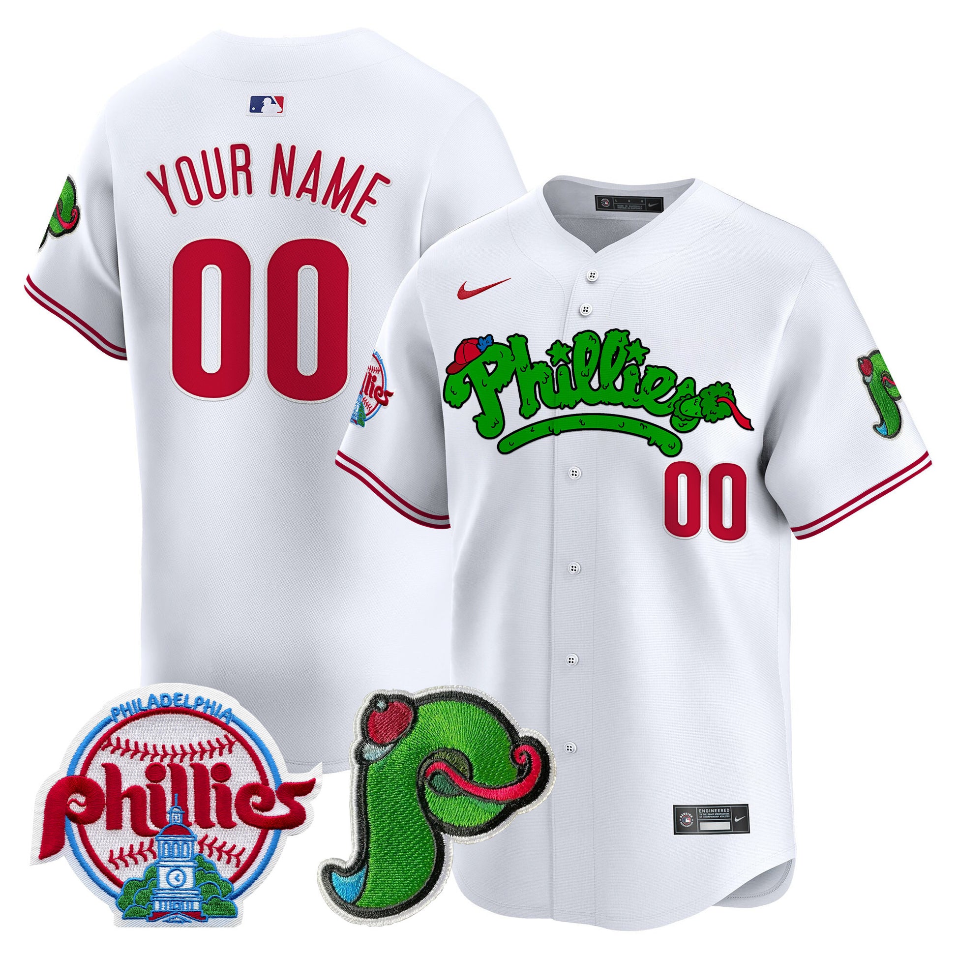 Phillies Phanatic Patch Vapor Premier Limited Custom Jersey V4 - All Stitched
