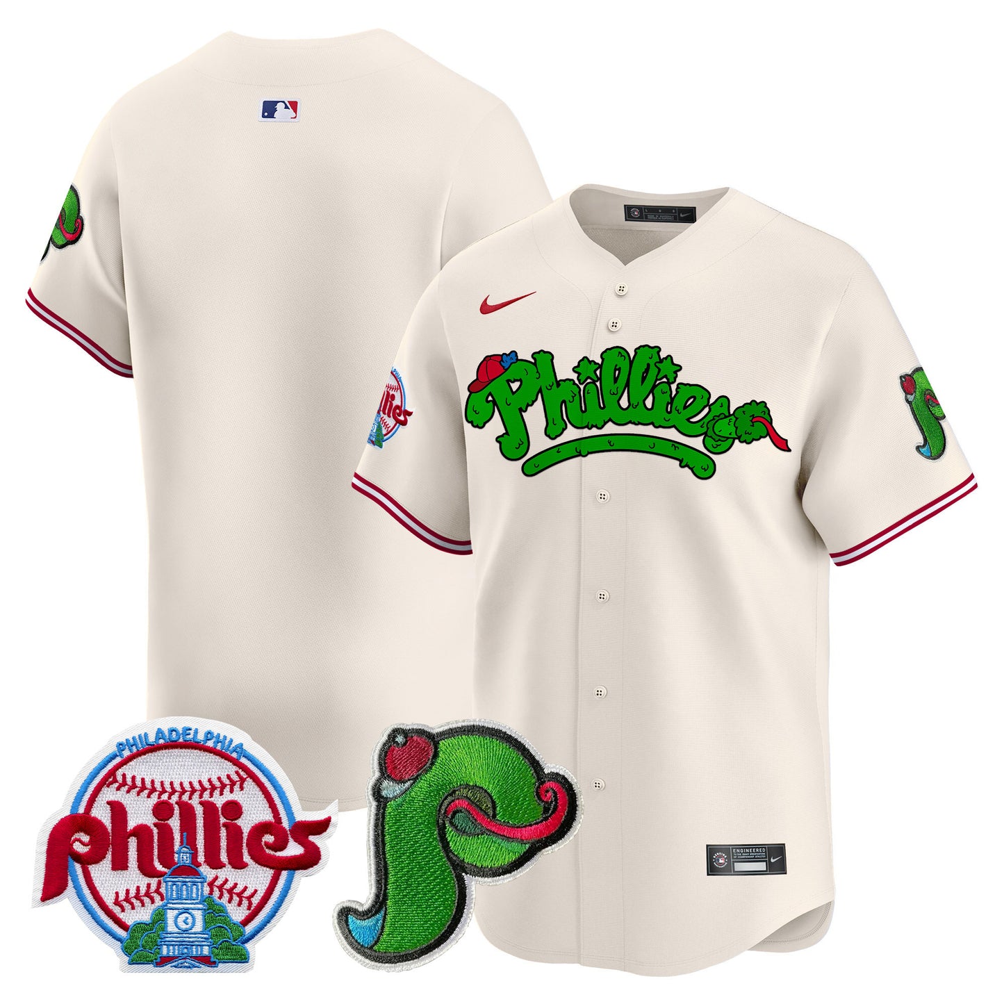 Men's Phillies Phanatic Patch Vapor Premier Limited Jersey V4 - All Stitched