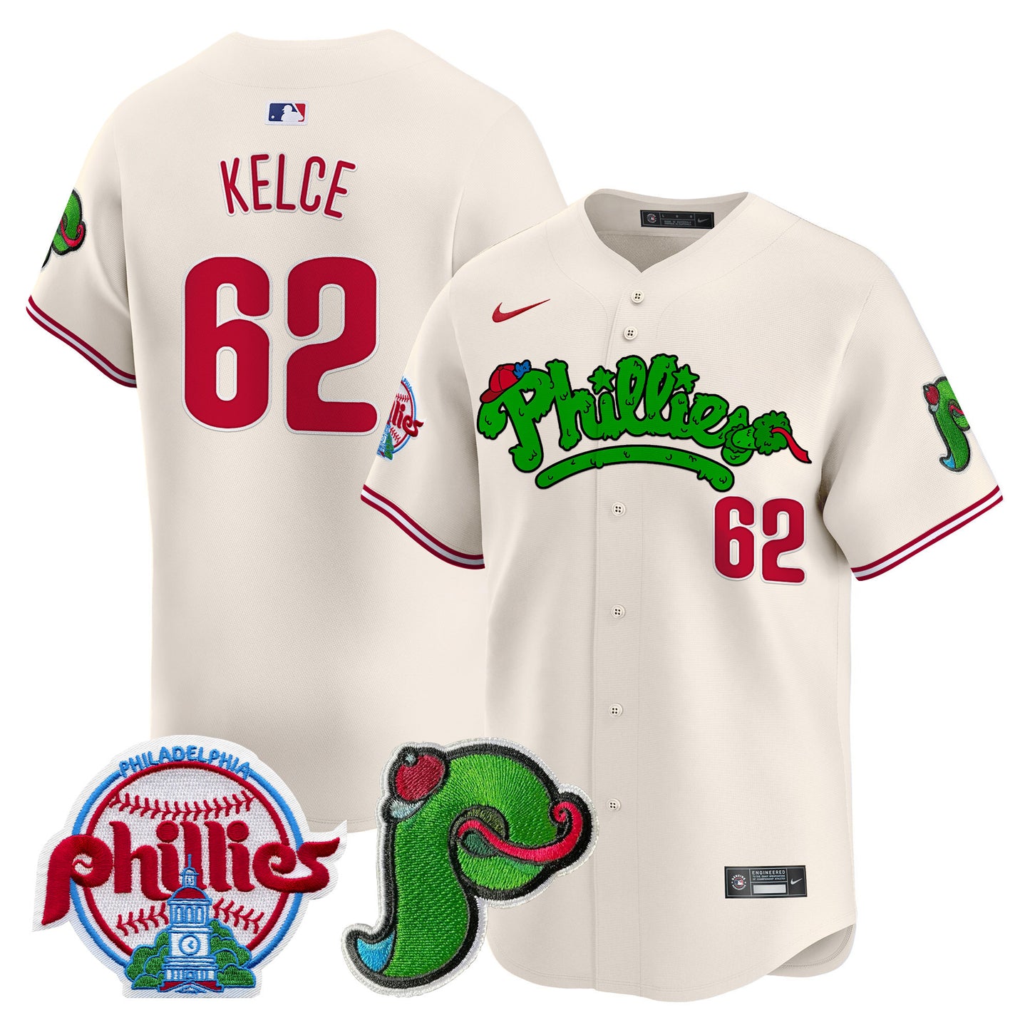 Men's Phillies Phanatic Patch Vapor Premier Limited Jersey V4 - All Stitched