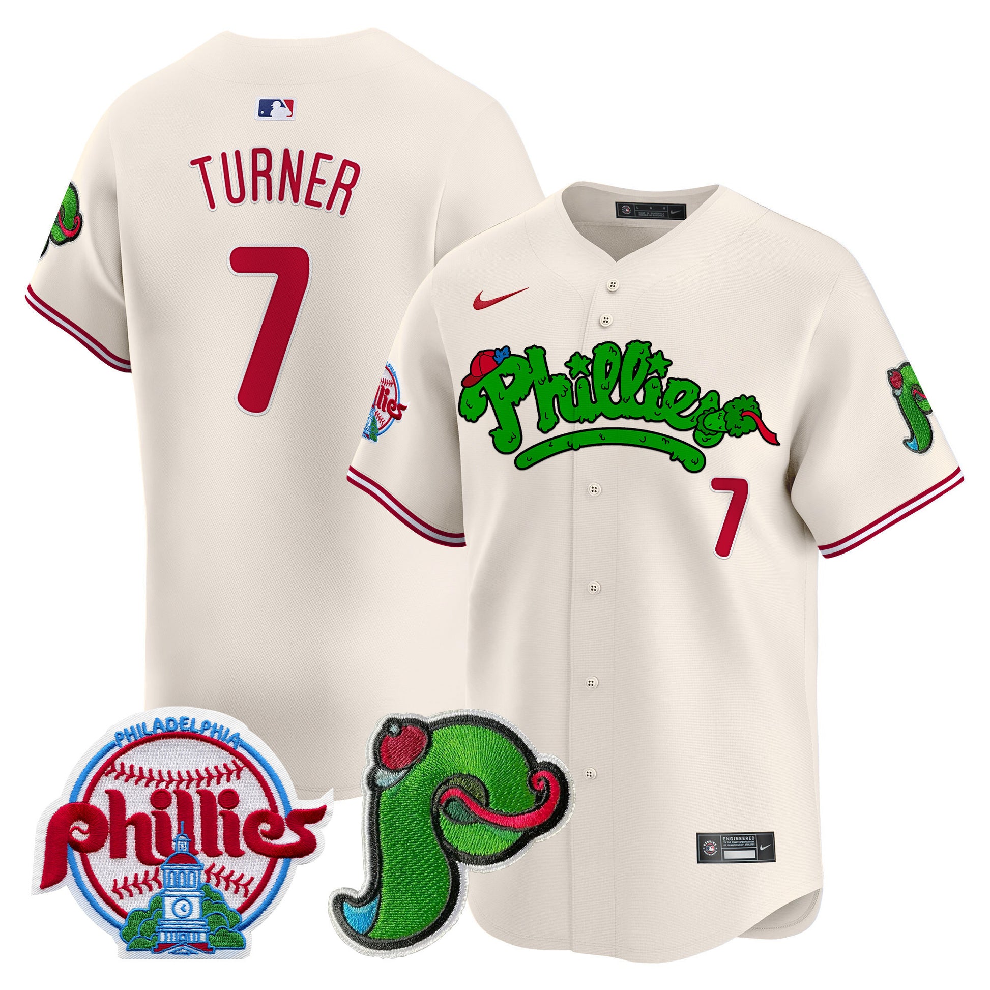 Men's Phillies Phanatic Patch Vapor Premier Limited Jersey V4 - All Stitched