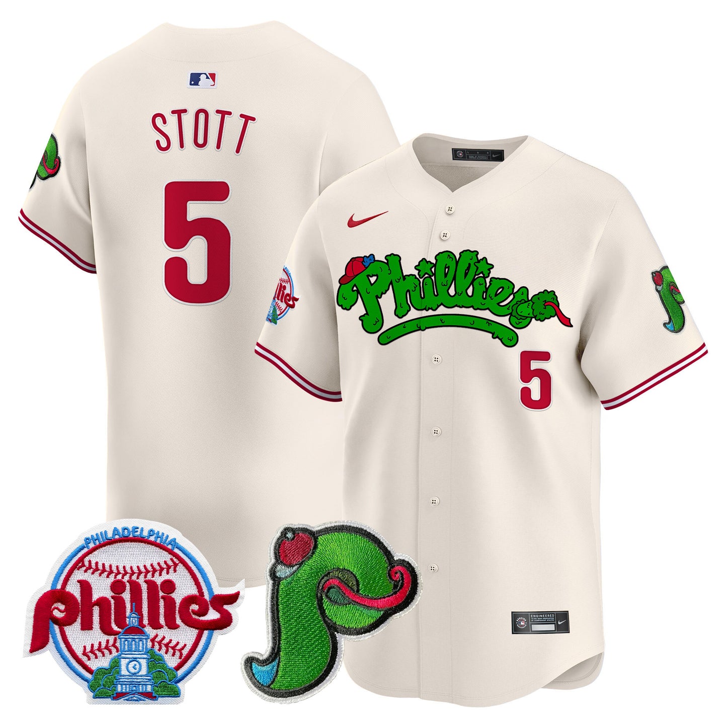 Men's Phillies Phanatic Patch Vapor Premier Limited Jersey V4 - All Stitched