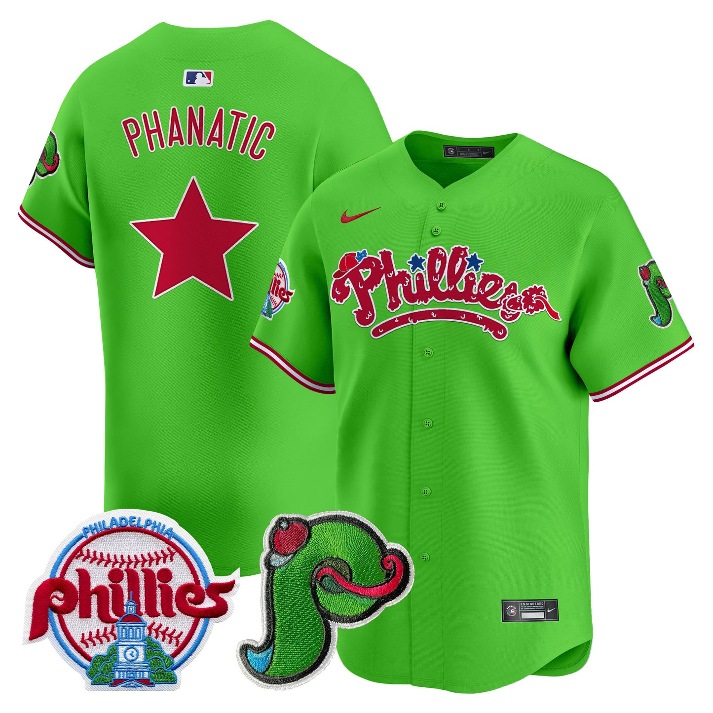 Men's Phillies Phanatic Patch Vapor Premier Limited Jersey V4 - All Stitched