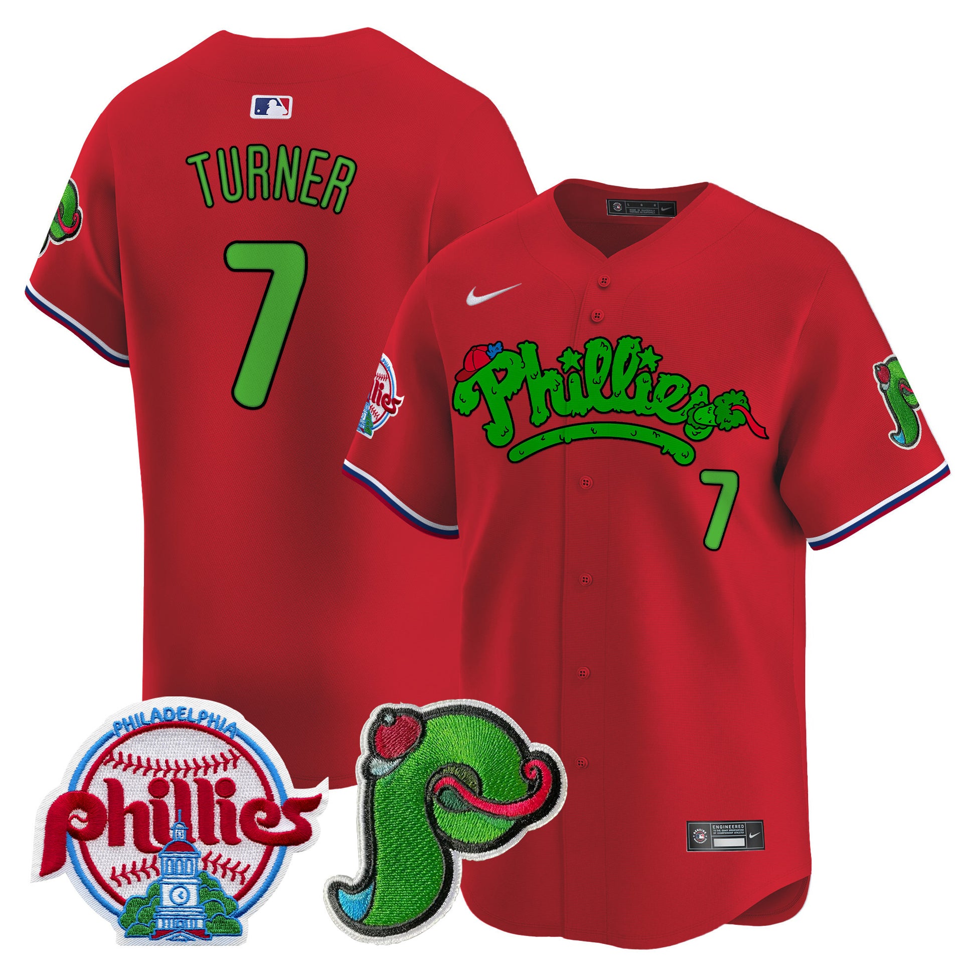 Men's Phillies Phanatic Patch Vapor Premier Limited Jersey V4 - All Stitched