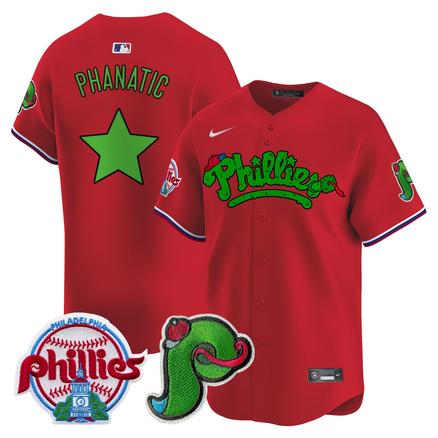 Men's Phillies Phanatic Patch Vapor Premier Limited Jersey V4 - All Stitched