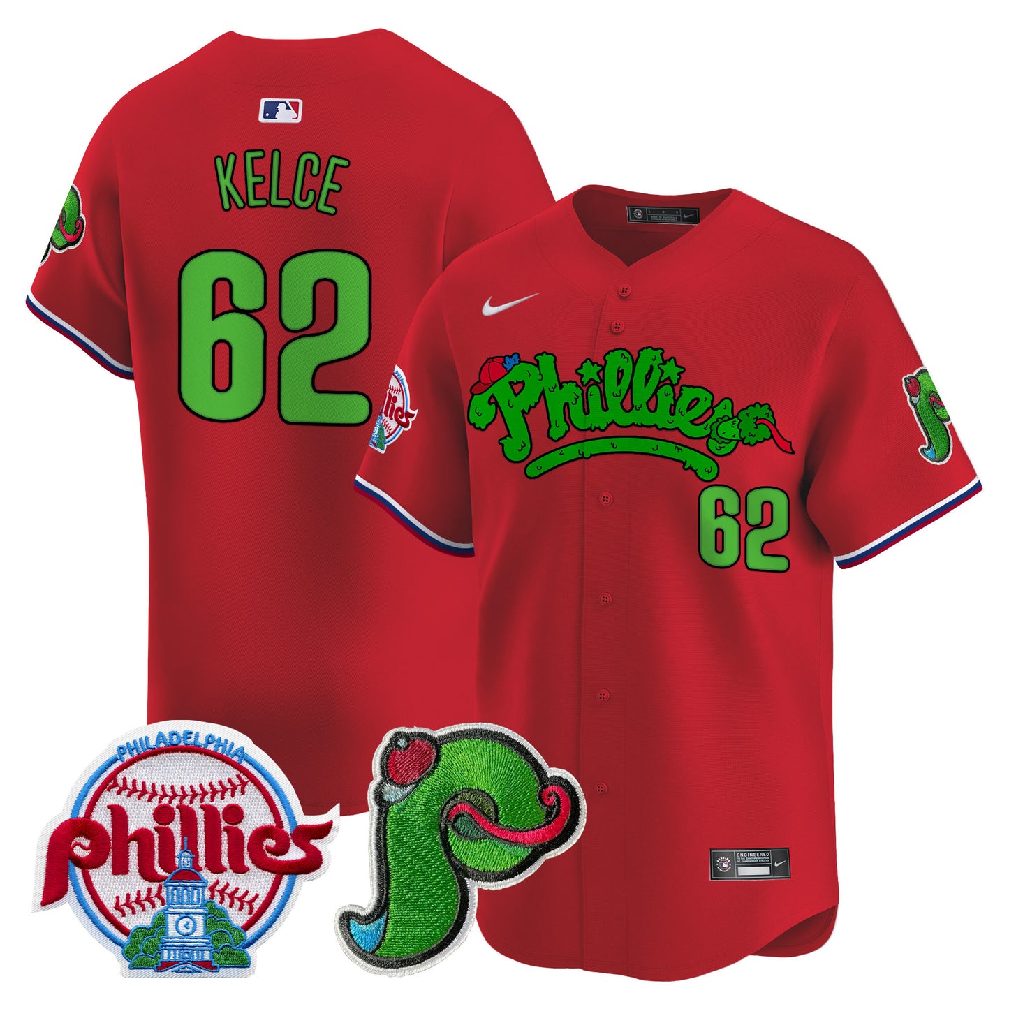 Men's Phillies Phanatic Patch Vapor Premier Limited Jersey V4 - All Stitched