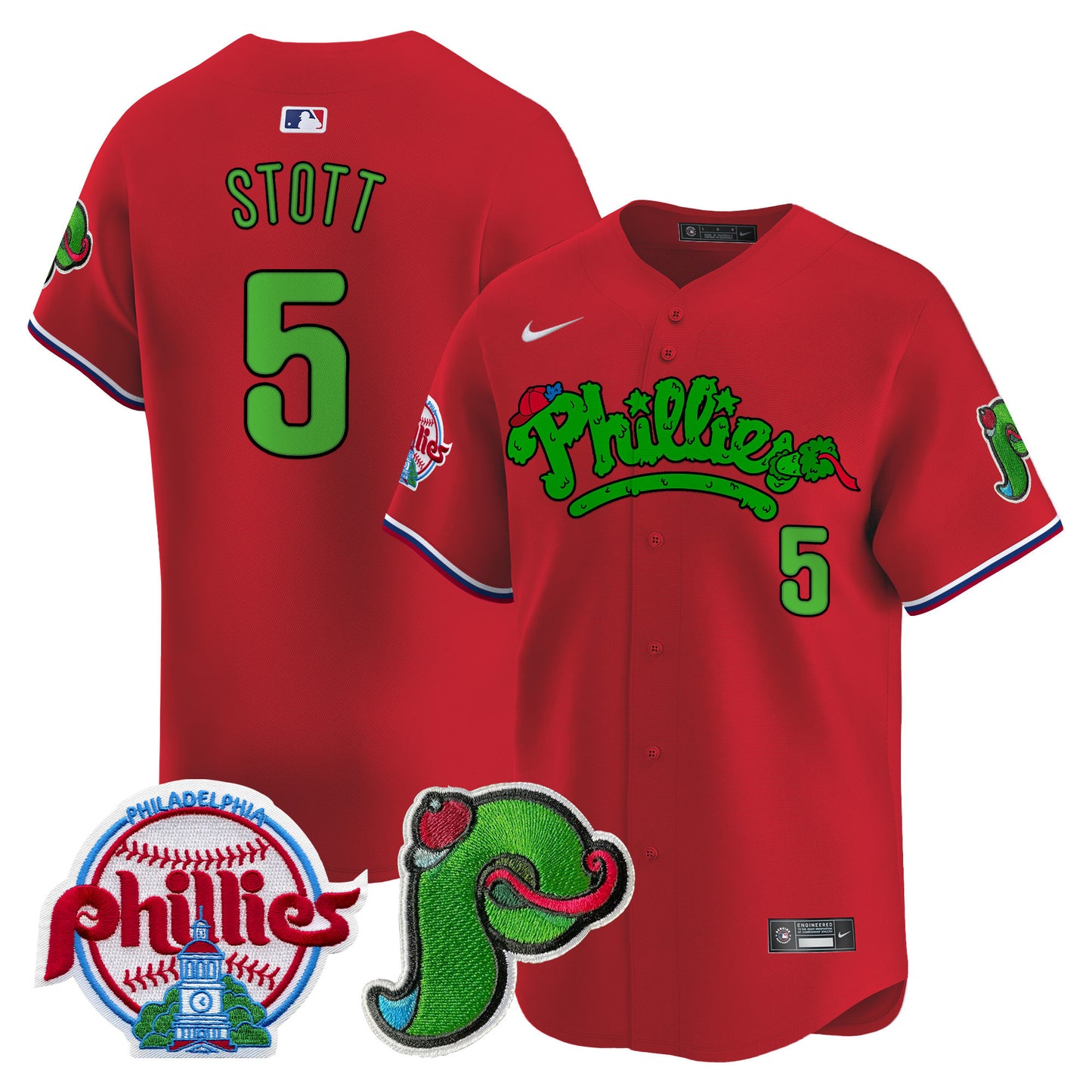 Men's Phillies Phanatic Patch Vapor Premier Limited Jersey V4 - All Stitched