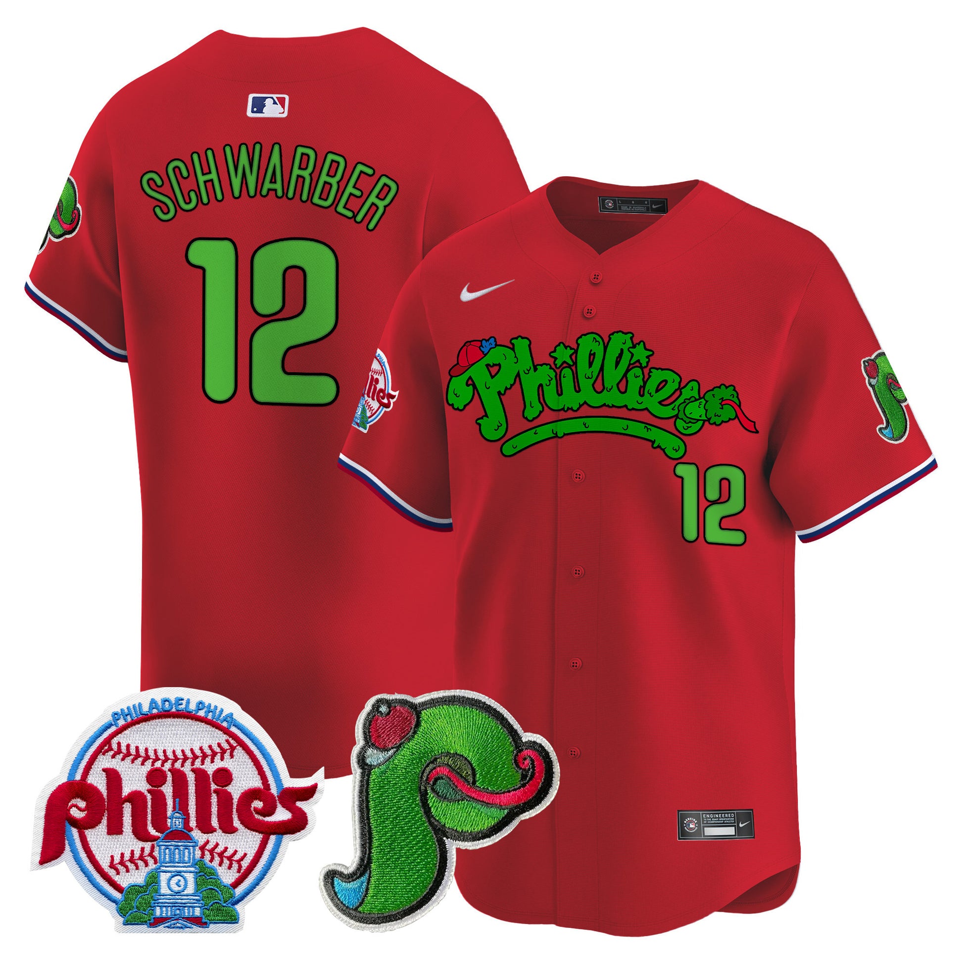 Men's Phillies Phanatic Patch Vapor Premier Limited Jersey V4 - All Stitched